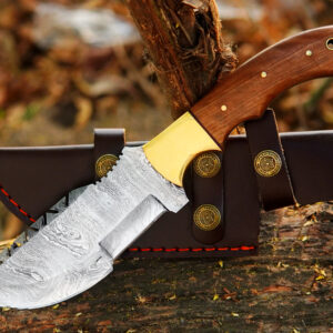 Tracker handmade hunting knife withe leather sheet- wooden handle great for outdoor  activity -beat gfit