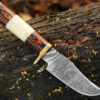 Beautiful Custom Handmade Damascus Steel knife with  leather sheet- beat for gift - Image 4