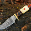 Beautiful Custom Handmade Damascus Steel knife with  leather sheet- beat for gift - Image 2