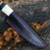 Beautiful Little Custom Handmade Damascus hunting knife with leather sheet - Image 5