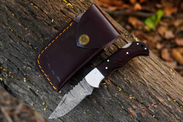 Pocket Knife for Men, 6.5 inch Folding Knife with Pocket Clip, wooden Handle , Great Gift For Men and Women