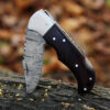 Pocket Knife for Men, 6.5 inch Folding Knife with Pocket Clip, wooden Handle , Great Gift For Men and Women - Image 4